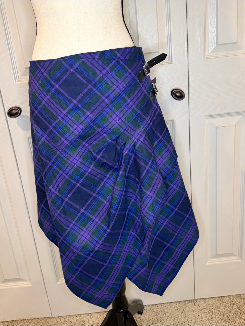 Celtic Ranchwear size XL Purple Plaid Tartan Wrap Skirt
